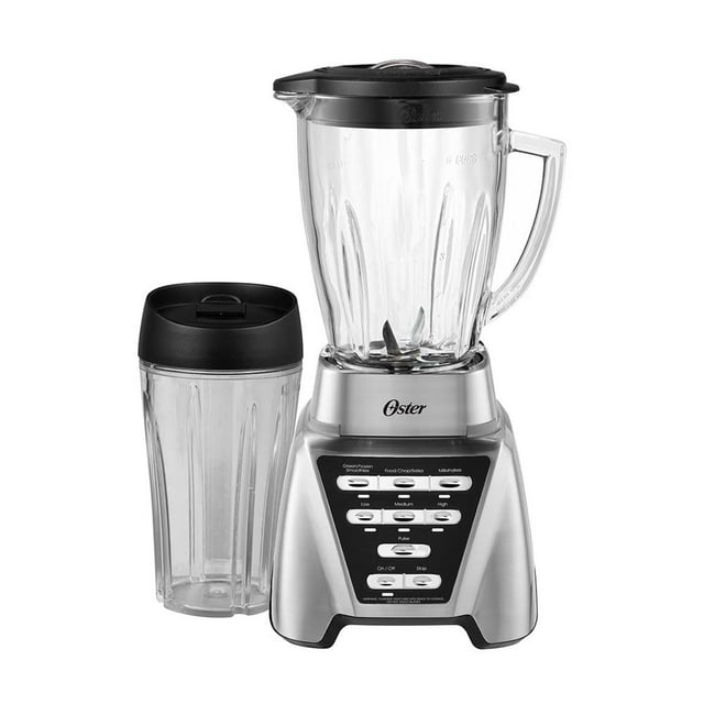 Licuadora Oster Pro 1200 con 7 Velocidades, 3 Programas Automáticos, Vaso BlendNGo, Plata