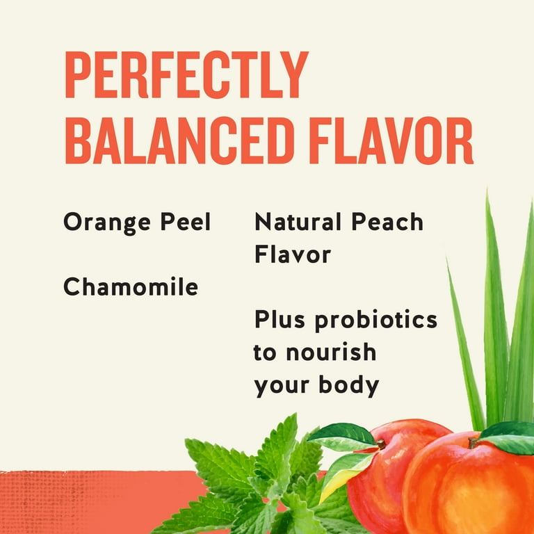 Celestial Seasonings Herbal Tea Bags, Peach Probiotics, Caffeine