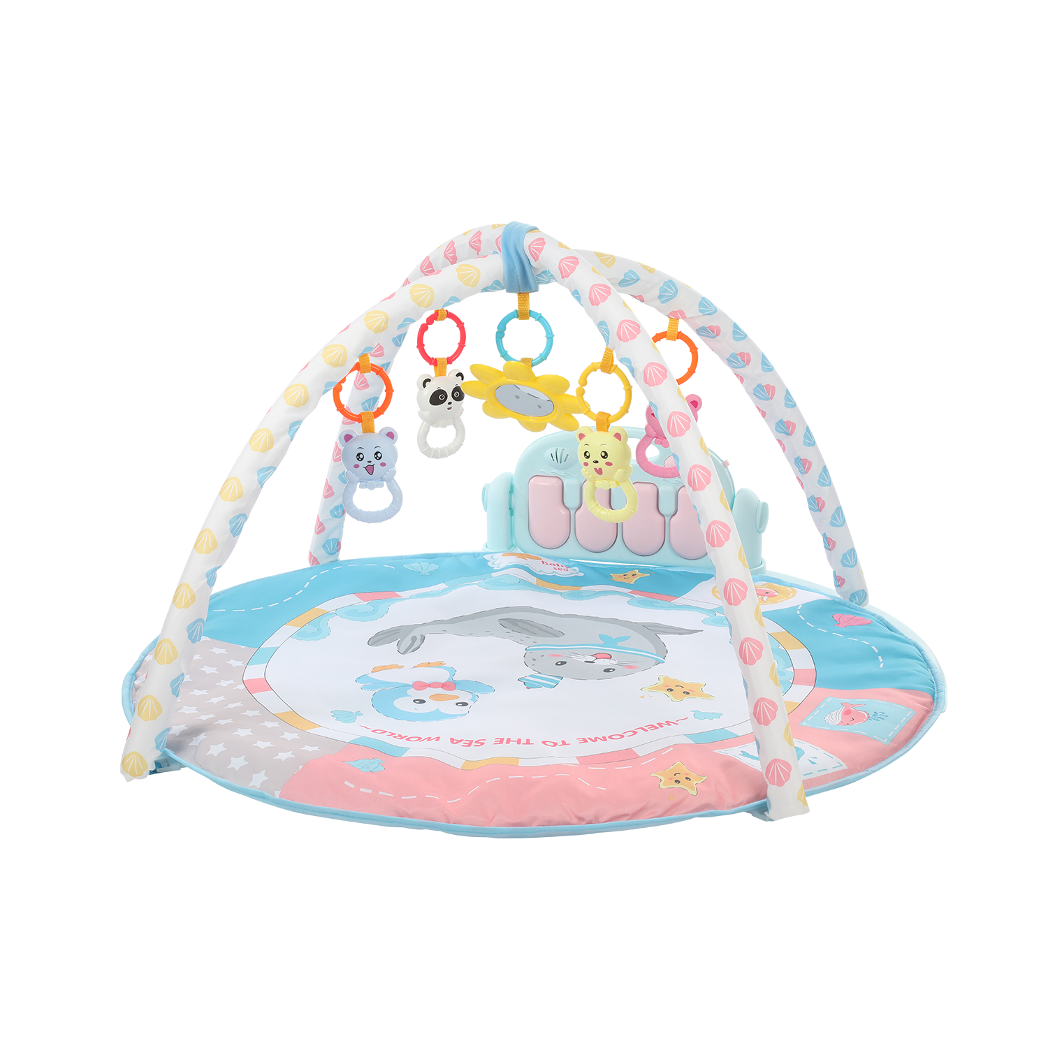 Baby Play Mat, Oyajia Activity Play Mat 5 in 1 Thick Plush Large Baby