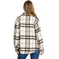thumbnail image 4 of Love Tree Women's Oversize Plaid Button Down Shirt Coat Shacket  (Small, Black), 4 of 4