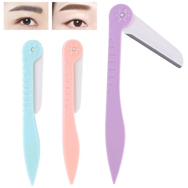 Harupink 3 Pack Eyebrow Brow Razor Dermaplaning Safe Painless Portable Facial Shaper Tool