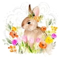 thumbnail image 3 of Parker, Jennifer Paxton 20x20 Black Modern Framed Museum Art Print Titled - April Flowers and Bunny II, 3 of 5