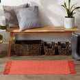 thumbnail image 2 of Contemporary Home Living 2' x 3' Red Decorative Rectangular 2-Tone Ribbed Rug, 2 of 2
