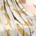 thumbnail image 3 of Golden Retriever with Bones and Paws Blanket,Comfortable Soft Flannel Throw Blanket,All Season,Warm Lightweight Blankets for Sofa Bed Couch Living Room Chair,30"x40"(80x100cm), 3 of 4