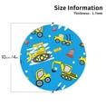 thumbnail image 2 of Honeii Cute Car Cartoon print Leather Coaster Set of 4, ideal for safeguarding your furniture from drinks spills and effortless cleanup-Round Shape, 2 of 6