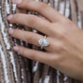 thumbnail image 3 of Veda Jewel 14K White Gold Plated Ring for Women - 1.6 Ct Oval Cut Lab Created Diamond Solitaire Engagement Jewelry with Halo Romantic Gift for Her - Stylish Wedding and Anniversary Ring, 3 of 3