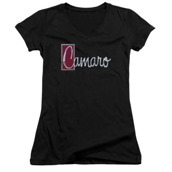 Chevrolet Chrome Script Junior Women's T-Shirt V-Neck Black