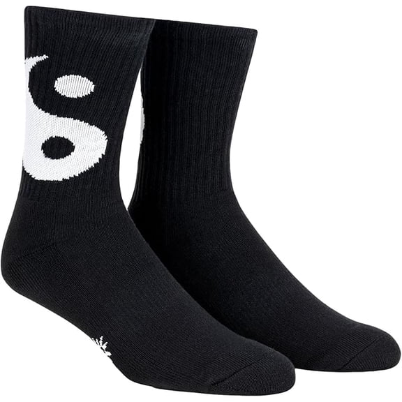 Men's Athletic Ribbed Crew Socks - Yin and Yang