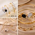 thumbnail image 5 of 6 PACK (24 PCS) Boho Gold Chain Bracelets Set for Women, 14K Gold Plated Multiple Layered Stackable Open Cuff Wrap Bangle Adjustable, 5 of 8