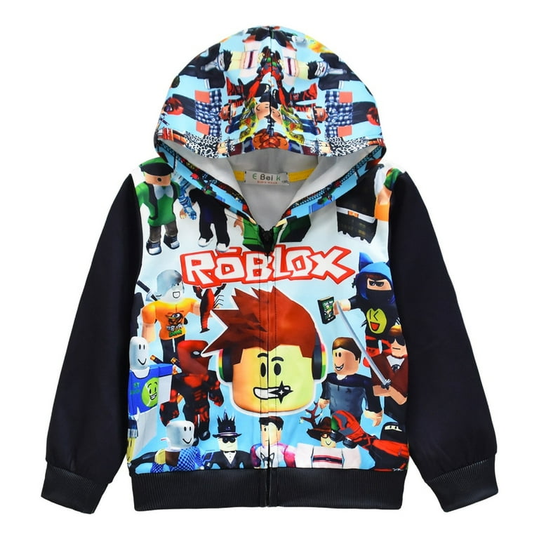 Roblox Kids Hoodie Zip Up Sweatshirt Pullover Zipper Casual Long Sleeve large hood Shirt for Boys Girls Comfortable Durable 3D Print YouTube Gaming Xbox Builderman Cartoon hoody Children s Clothing Wa...
