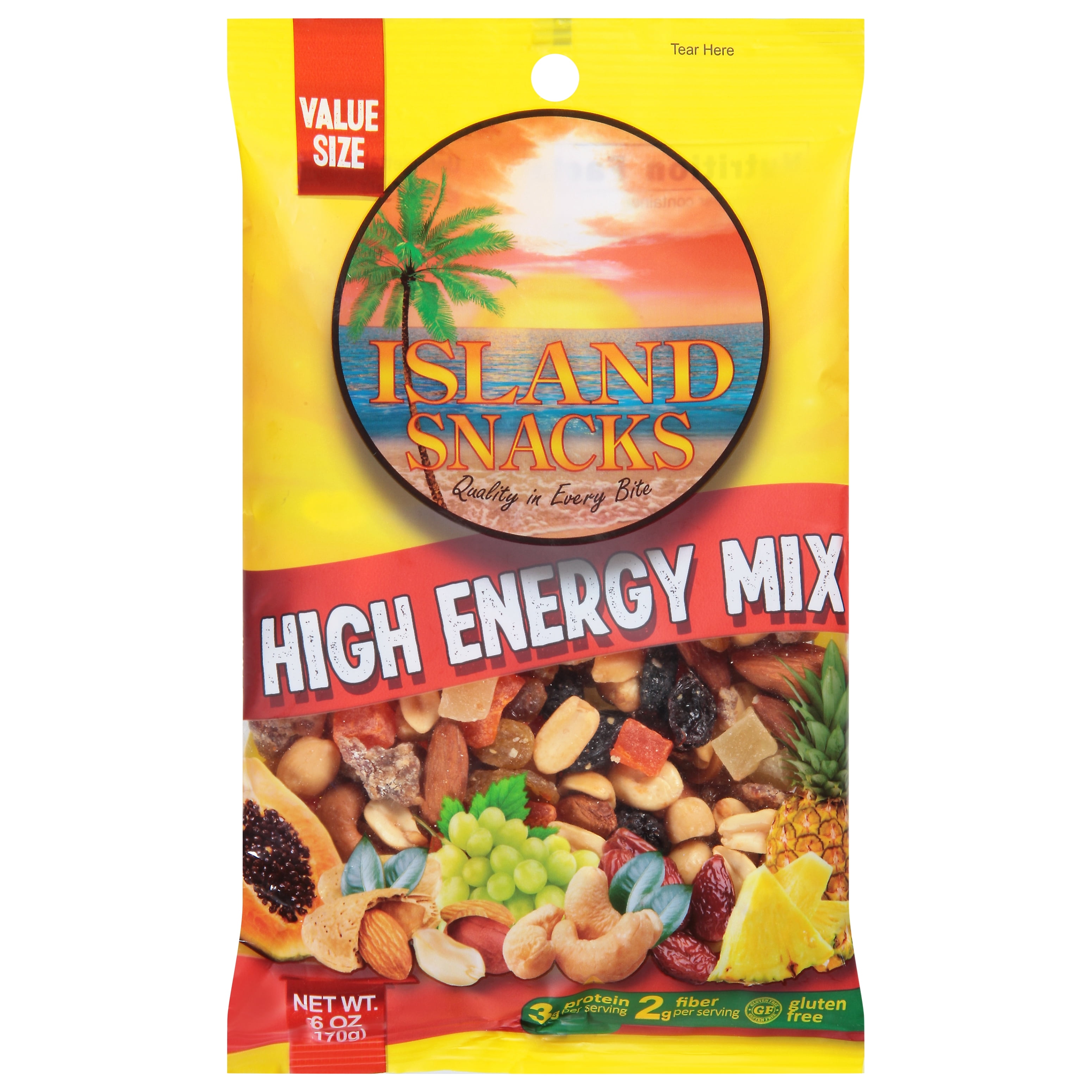 Island Snacks Cholesterol-Free High Energy Mix, 6 Oz.