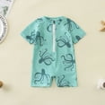 thumbnail image 2 of Kaprioy Infant Baby Boy Girls Rash Guard Swimsuit Short Sleeve Zipper Bathing Suit Toddler One Piece Swimwear Sunsuit, 2 of 6