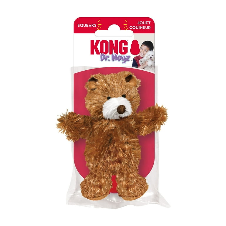 KONG Extra Small Plush Teddy Bear, Soft Stuffed Squeaky Dog