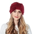 thumbnail image 2 of TRUBKH Chemo Headwear for Women Silk Bonnet Bandanas for Women Head Bandana Boho Headbands for Women Head Wraps Hair Scarves for Women Wine One Size, 2 of 4