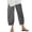 Black, variant on Women's Striped Pants Cross Cropped Trousers Wide Leg Pockets Linen Summer Casual Beach Clothes (L, Sky Blue)