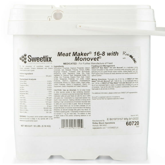 SWEETLIX Meat Maker Goat 16-8 with Monovet & RainBloc, 18 lb