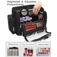thumbnail image 2 of Makeup Brush Bag, Clear Makeup Brush Holder with Lid,  Capacity Travel  Bag Makeup Artist  Haves, Black Makeup Case, Make Up Organizers and Storage, with Adjustable Dividers, 2 of 6