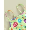 thumbnail image 6 of Biezeib Toddler Girls Easter Romper, Flower/Rabbit Carrot Print Sleeveless Long Pants Jumpsuit, 6 of 8