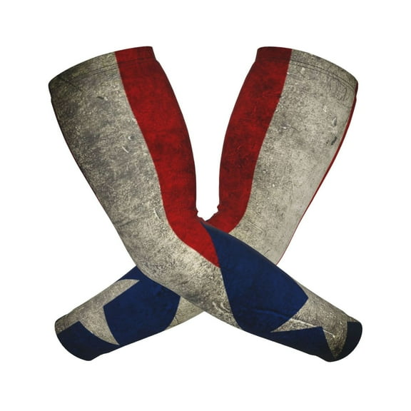 Compression Arm Sleeves Cooling For Men Women Retro Puerto Rico Flag Sun Protection Sleeve Baseball Athletic Basketball Sleeve Cover