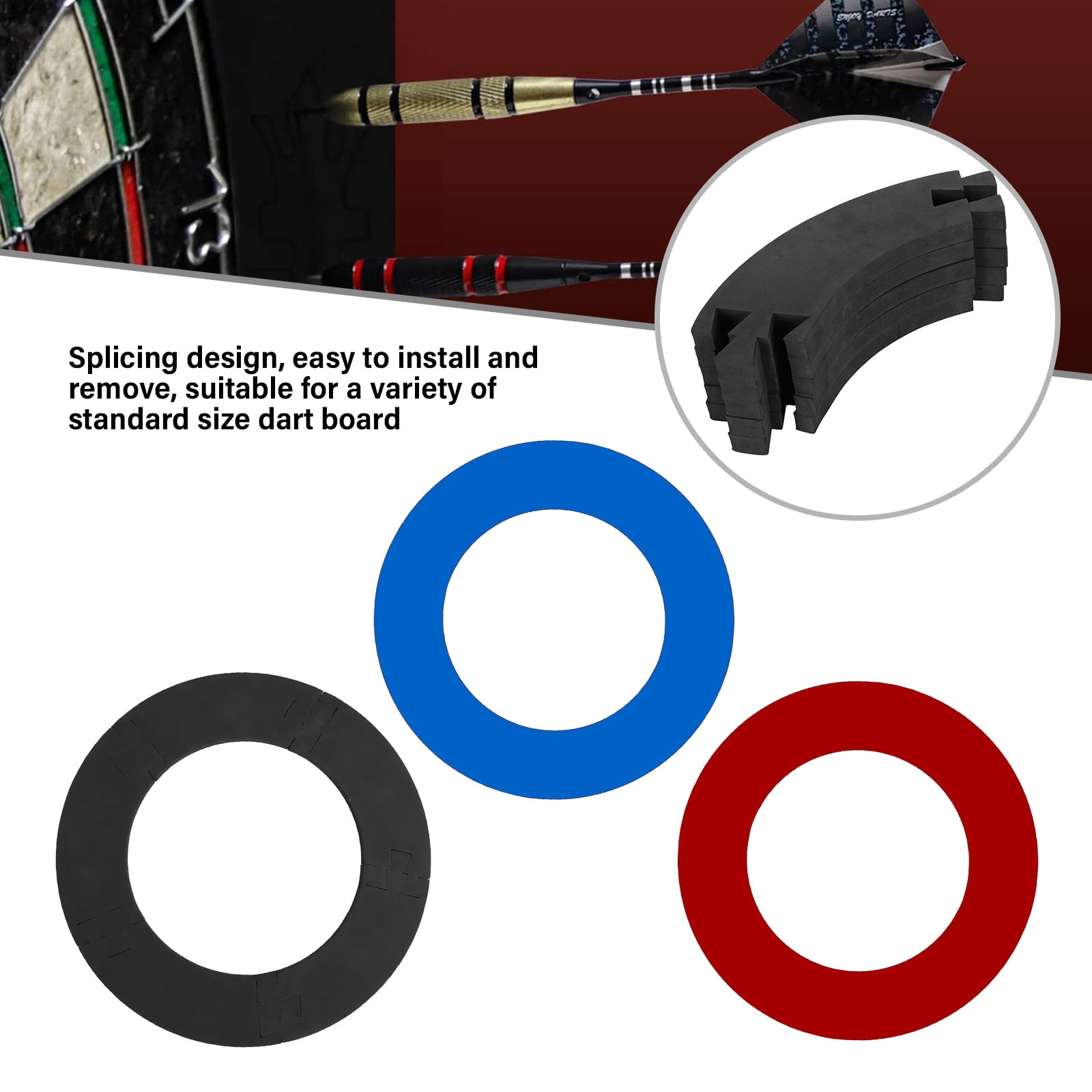 FEAMOS Round Darts Board Surround Rings Dartboards Wall Protector Wall Protections Dartboards Backboard for Homes Playrooms