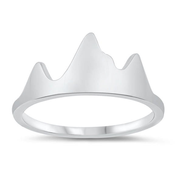 Fashion Flat Mountain Range Wanderlust Travel Ring .925 Sterling Silver Band Jewelry Female Size 5