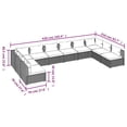 thumbnail image 4 of vidaXL 10 Piece Garden Lounge Set with Cushions Poly Rattan Black, 4 of 5