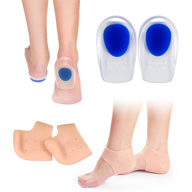Gel Silicone Heel Cups/Pads Heel Lifts for Achilles Tendonitis, Shoe