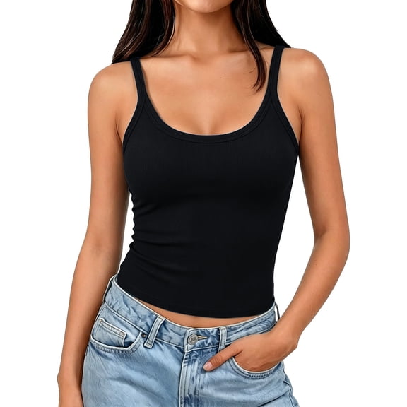 Women's Tops Tees Blouses V Neck Sleeveless Loose Workout Summer Crop Camisole Tank Tops With Built In Bras for Women