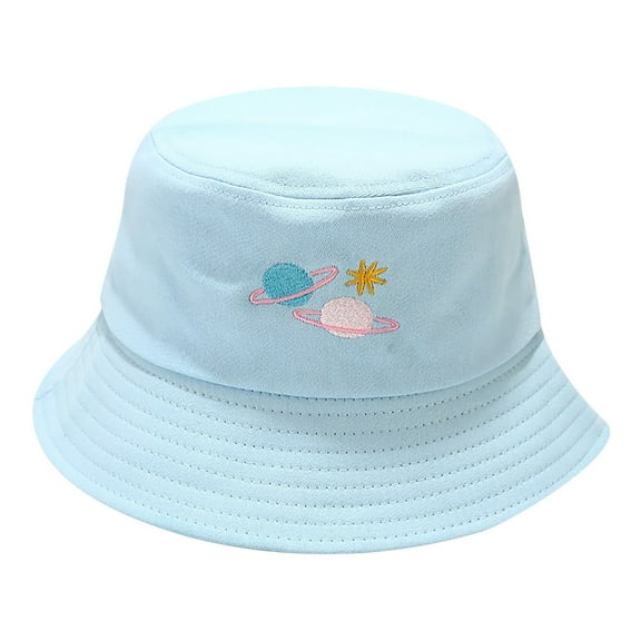 Yanyanz Bucket Hats for Women, Fashion Printing Hat Sunshade Hat Fisherman's Bucket Outdoor Basin Women's Hat Baseball Caps, Hat Light Blue One Size