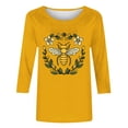 thumbnail image 4 of SwiftWear Womens Cute Bee Graphic Tee Shirts 3/4 Sleeve Soft Crewneck Casual Summer T-Shirt Pullover Tops, 4 of 5