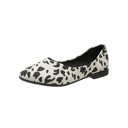 

Woobling Women Casual Shoes Pointy Toe Penny Loafers Slip On Flats Lightweight Walking Shoe Work Office Ballet Flat Beige 7