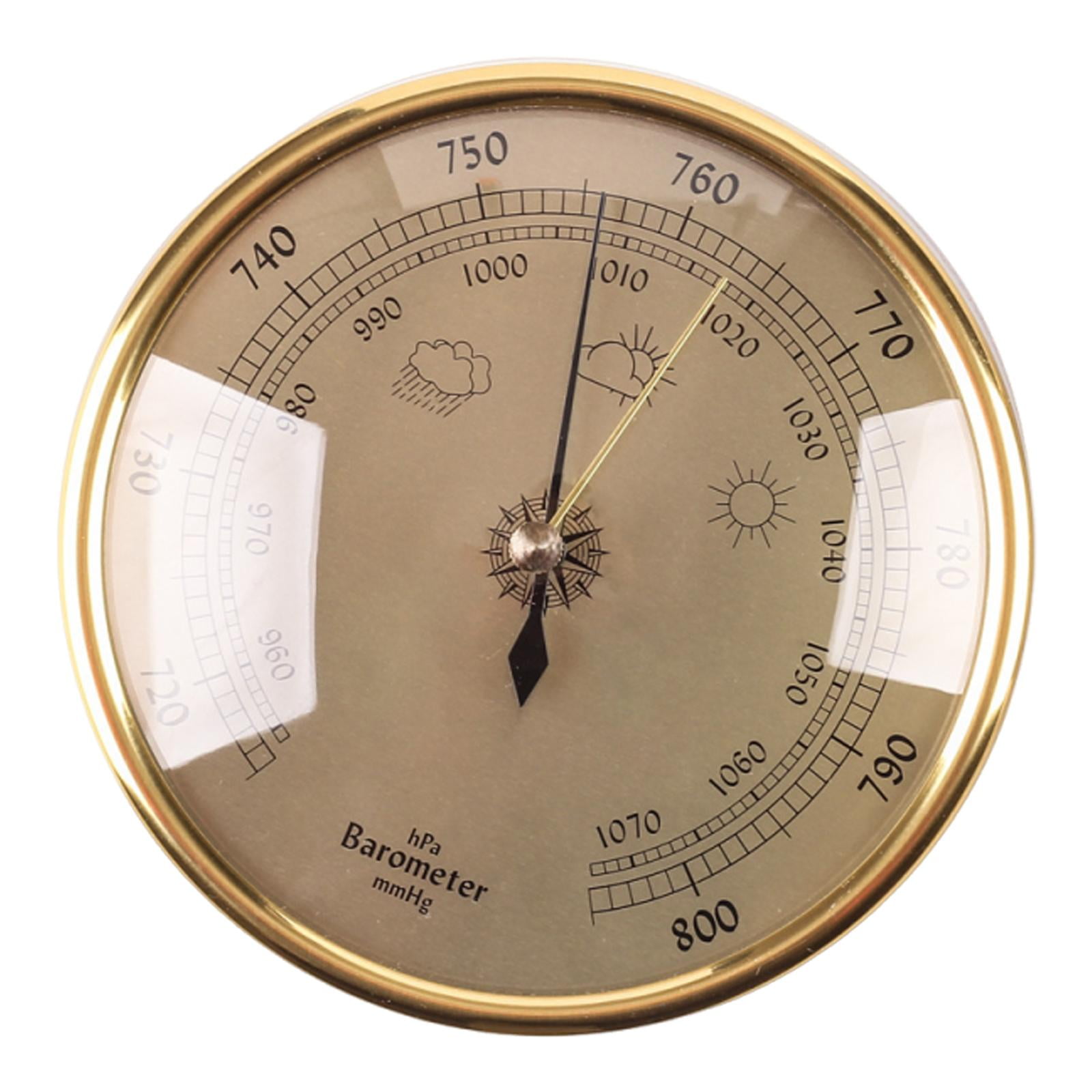 QccHieUs Barometer Air Pressure Tool 950~1070 Hpa Accessories for Offices Boat Hotels Gold Face