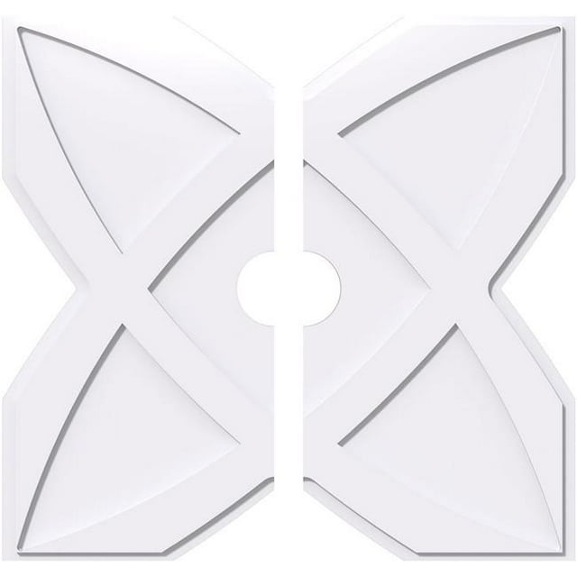 Ekena Millwork CMP36TS2-05000 36 in. OD x 5 in. ID Square Titus Architectural Grade PVC Contemporary Ceiling Medallion - 2 Piece