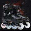 Black 1 Pair Skates 8 Wheels Full Flash Led Wheel Skates Fancy Straight Adult Roller Skates Professional Men And Women Skates Shoes