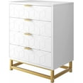 thumbnail image 6 of Hellone Nightstand with 4 Drawer, Diamond Style Bedside Table with Golden Handle for Bedroom, Living Room, 6 of 6