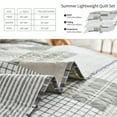 thumbnail image 5 of Beartech Quilt Set Twin Size Stripe Plaid Bedspread Coverlet Grey White Patchwork Bedding Lightweight Reversible Microfiber Quilt, 5 of 8