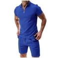thumbnail image 1 of Conjunto De 2 Piezas Para Hombre, Playera, Camiseta, Conjunto Deportivo Informal, Pantalones Cortos De Manga Corta De Talla Grande, 1 of 6
