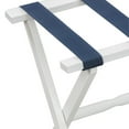 thumbnail image 2 of HomeRoots 383076 Hotel White Finish Wood Folding Luggage Rack with Navy Straps, 2 of 2