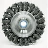 Radnor 4'' X 1/2''- 3/8'' Carbon Steel Standard Twist Knot Wire Wheel Brush For Use On Bench/Pedestal, Die And Right Angle Grinders