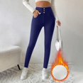 thumbnail image 5 of Fleece Lined Leggings Women High Waisted Yoga Tights Pants Tummy Control Straight Leg Winter Thermal Thicken Trousers, 5 of 9
