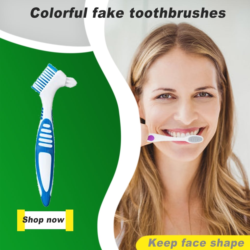1 PC Toothbrush Denture Brush Lightweight with Comfortable Handle Sanitation Tools Ergonomic Design