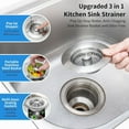 Tiitstoy 3 in 1 Kitchen Sink Drain Strainer Stainless Steel Sink