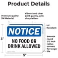 thumbnail image 2 of (2 Pack) No Food Or Drink Allowed OSHA Notice Sign 5 Inch X 3.5 Inch Vinyl Label Decal Sticker Weather Resistant, UV Protected for Workplace, Business, and Construction Site, Made in, 2 of 7