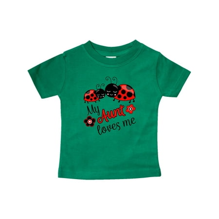 

Inktastic My Aunt Loves Me with Cute Ladybugs Gift Baby Boy or Baby Girl T-Shirt