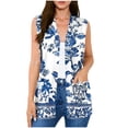 thumbnail image 2 of Stamzod Womens Cardigan 2026 Fashion Vintage Flower Printed Sleeveless Vest Cardigans with Pockets Lightweight Summer Clothes Blue XXXL, 2 of 8