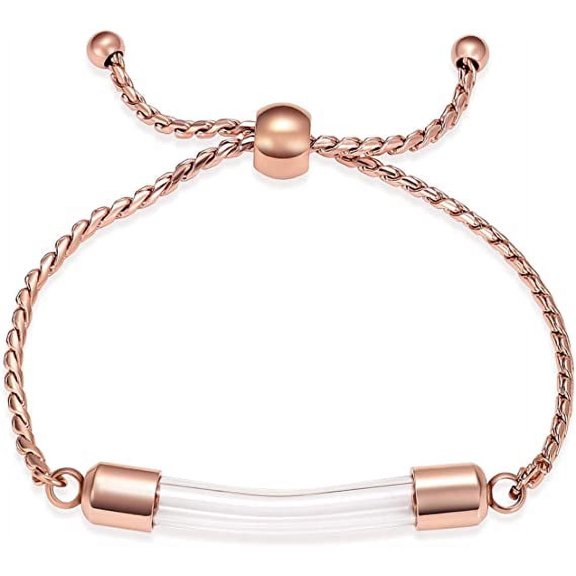 Cremation Bracelet for Ashes - Transparent Glass Tube Urn Bangle Memorial Jewelry for Men Women
