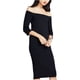 thumbnail image 1 of Rachel Roy Blusa de un hombro con textura para mujer, negro, XS, 1 of 1
