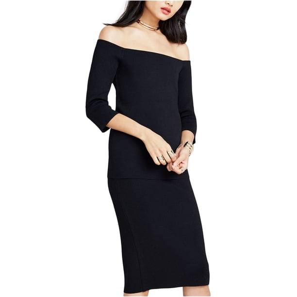 Rachel Roy Blusa de un hombro con textura para mujer, negro, XS