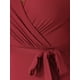 thumbnail image 5 of Vestidos largos ajustados Inspire Chic con cinturón, vestido de cola de pez sexy de longitud hasta el suelo, rojo, 2XL, 5 of 6