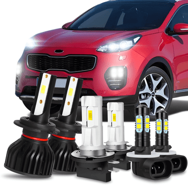 For 2011-2016 KIA Sportage 2015 2014 2012 LED Headlight Bulbs High Low Beam Fog Light 6x